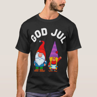 T-shirt God Jul Swedish Tomte Gnome Family