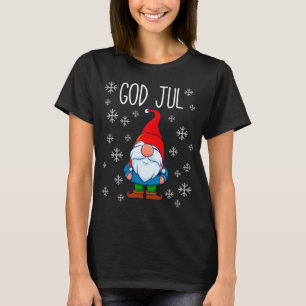 T-shirt God Jul, Swedish Tomte Gnome, Merry Scandinave