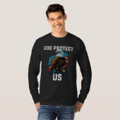 T-shirt God Protect US American Bald Eagle Christian 4th O (Devant entier)