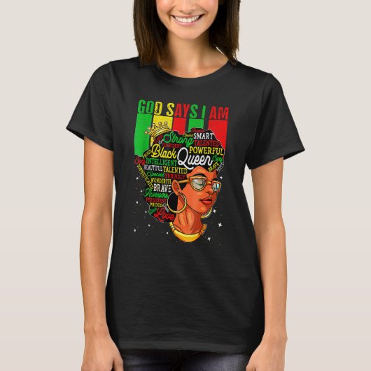 T-shirt God Say I Am Powerful Black Melanin History Month_ (Devant)