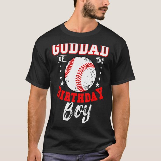 T-shirt Goddad Of The Birthday Boy Baseball Thème Annivers (Devant)