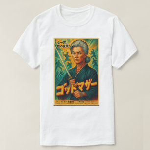 T-SHIRT GODDOMAZA SAMURAI MOVIE POSTER COLORED WHITE TEE