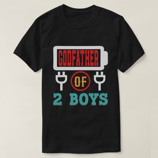 T-shirt GODFATHER De 2 Garçons Batterie Fête des pères (Design devant)