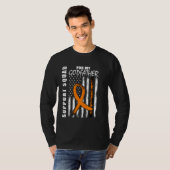 T-shirt Godfather Multiple Sclerosis Drapeau Supporter pro (Devant entier)