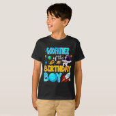 T-shirt Godfather Of The Birthday Boy Space Astronaut 1st  (Devant entier)