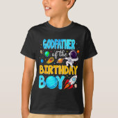 T-shirt Godfather Of The Birthday Boy Space Astronaut 1st  (Devant)