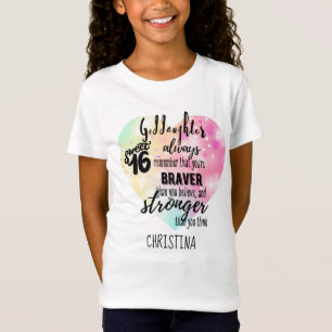 T-Shirt Godgirl Sweet16 Citer Braver cadeau plus fort