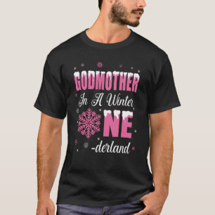 T-shirt Godmère De L'Anniversaire Fille Hiver Onederland 1