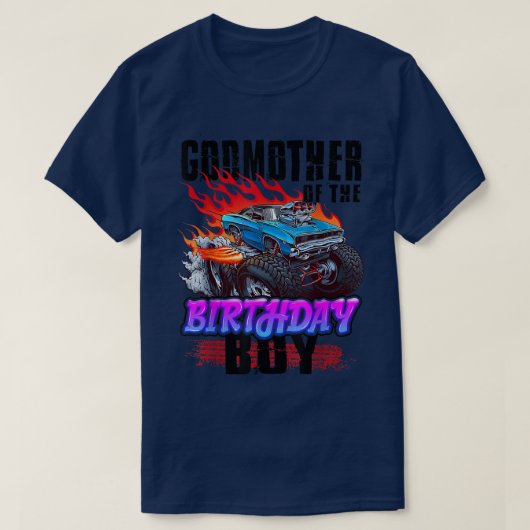 T-shirt Godmère De L'Anniversaire Garçon Monster Truck Bla (Design devant)