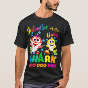 T-shirt Godmère Du Bébé Requin Anniversaire Godmère Sh