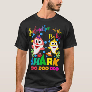 T-shirt Godmère Du Bébé Requin Anniversaire Godmère Sha