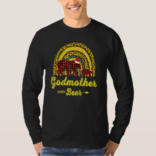 T-shirt Godmère Ours Noël Arc-en-ciel Famille Léopard Ch