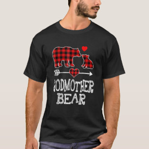 T-shirt Godmère Ours Pajama de Noël Rouge Plaid Buffalo