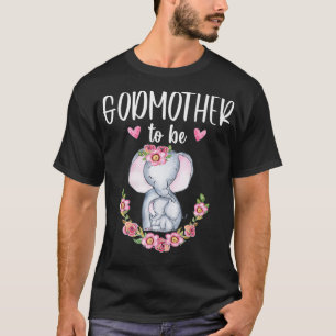 T-shirt Godmère pour être Eléphant Baby shower Floral P