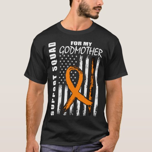 T-shirt Godmother Support Squad Leukemia Awareness USA Fla (Devant)