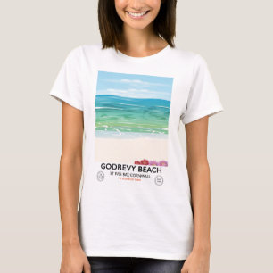 T-shirt Godrevy Beach St Ives Bay, Cornouailles poster voy