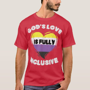 T-shirt Gods Love Complètement Inclusive Coeur Non binaire