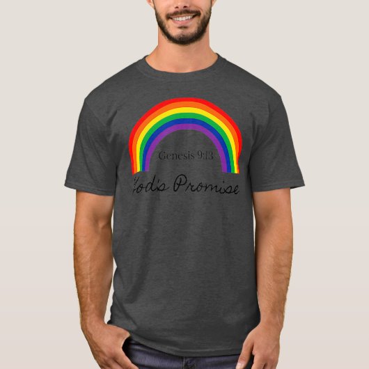 T-shirt Gods Promise Genèse 913 Christian Rainbow (Devant)