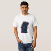 T-shirt Godzilla avec feu godzilla tirer (Devant entier)
