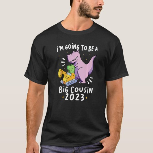 T-shirt Going To be Big Brother 2023 Dinosaur rex Kids Boy (Devant)