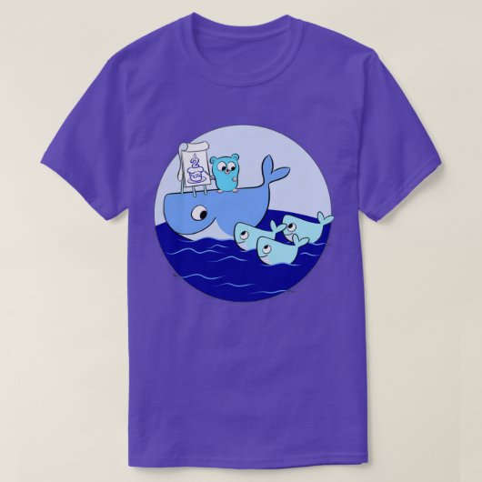 T-shirt golang gopher docker (Design devant)