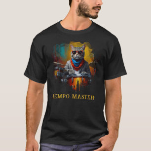 T-shirt *~* GOLD BLUE Percussionniste Cool Cat AP91 DRUMME