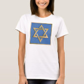 T-shirt Gold Blue Star de David Art Panel (Devant)