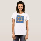 T-shirt Gold Blue Star de David Art Panel (Devant entier)