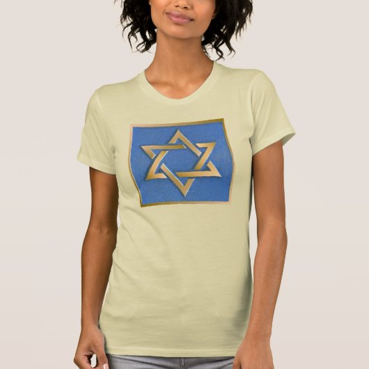 T-shirt Gold Blue Star de David Art Panel (Devant)