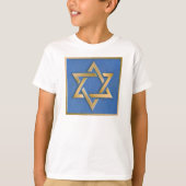 T-shirt Gold Blue Star de David Art Panel (Devant)