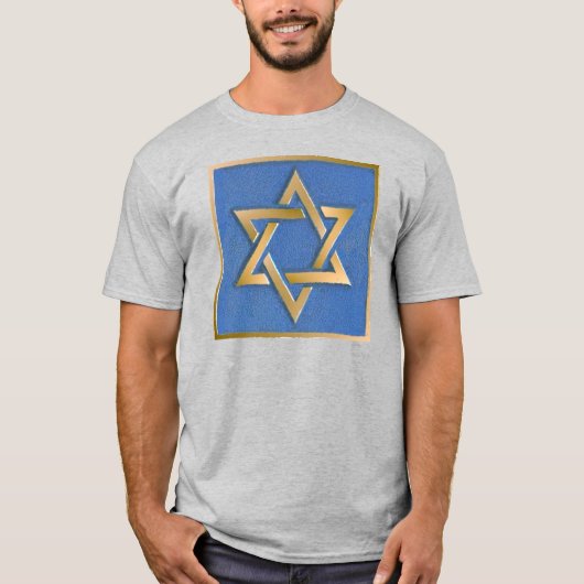 T-shirt Gold Blue Star de David Art Panel (Devant)