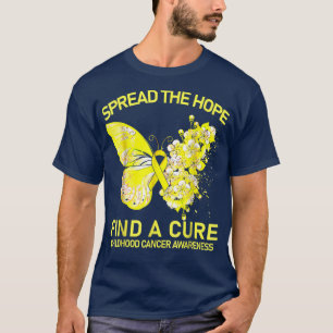 T-shirt Gold Butterfly Spread The Hope Find A Cure Childho