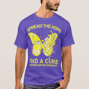 T-shirt Gold Butterfly Spread The Hope Find A Cure Childho