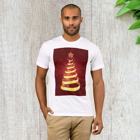 T-shirt Gold Christmas Tree Mens