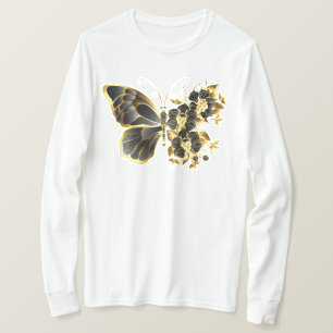 T-shirt Gold flower Butterfly with Black Orchid