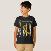 T-shirt Gold Goddaughter Childhood Cancer Awareness Americ (Devant entier)