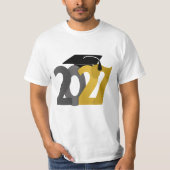 T-shirt Gold Gray Class of 2027 Graduation (Devant)