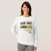 T-shirt Gold Kiss/Who dat? Coeurs d'or noir (Devant entier)