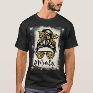 T-shirt Gold Leopard Maman Vie Bleached Messager Cheveux B