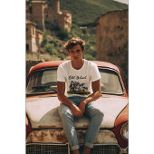 T-shirt Gold Lowrider Retro | Convertible voiture classiqu