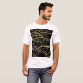 T-shirt Gold Marbling Texture : Elément Design Luxe (Devant entier)
