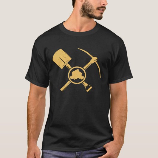 T-shirt Gold Panning Shovel And Pickaxe (Devant)