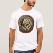 T-shirt Gold Sacred Eastern Dragon Medallion (Devant)