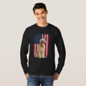 T-shirt Golden American Drapeau Chien Portes Masque Visage (Devant entier)