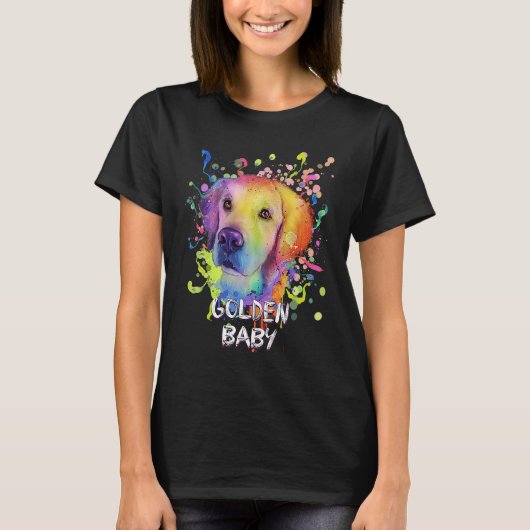T-shirt Golden Baby Golden Retriever Humor Retriever Dog (Devant)