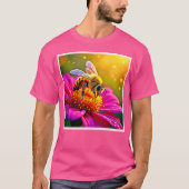 T-shirt Golden Bee Flower Magic Design (Devant)