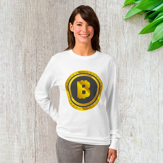 T-shirt Golden Bitcoin Symbol Digital Currency