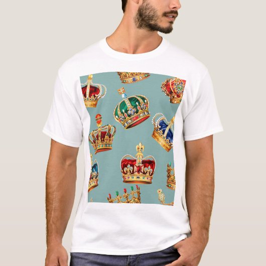 T-shirt Golden Crown Baroque Mode Texture (Devant)