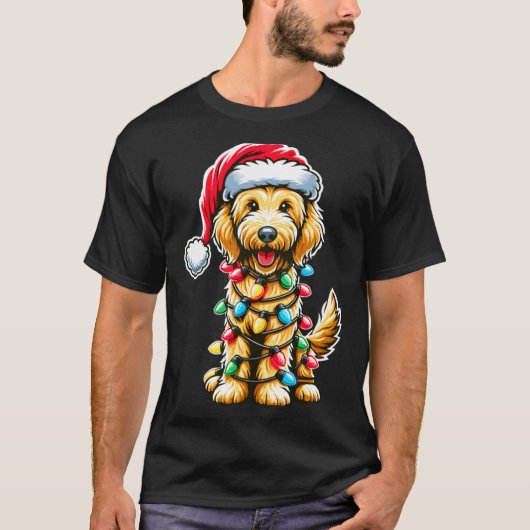 T-shirt Golden Doodle Christmas Tree Xmas Dog Pajamas Gold (Devant)