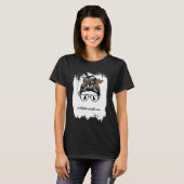 T-shirt Golden doodle mom Bleached Messy Bun Leopard (Devant entier)